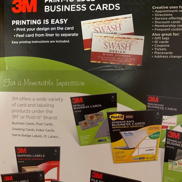 4 X 3M Print-To-Edge White Business Cards Smooth Edges Inkjet 160 Cards D410-I - Picture 9 of 11